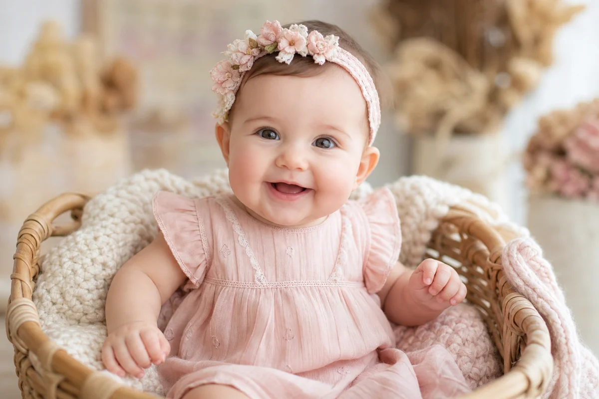 shooting photo bébé fille