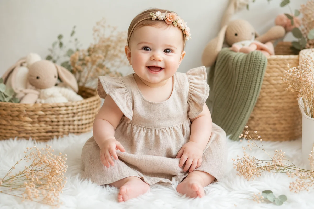 shooting photo bébé fille