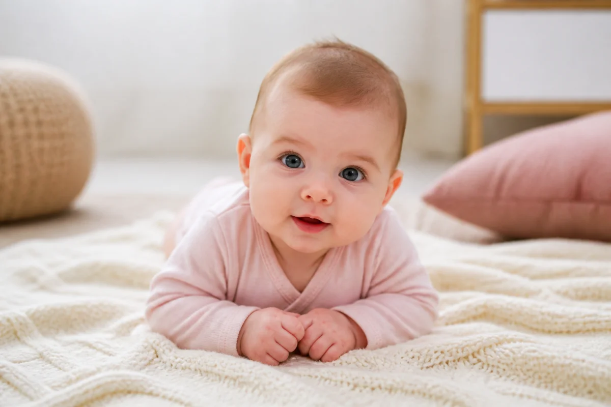 idée pose photo bébé 3 mois