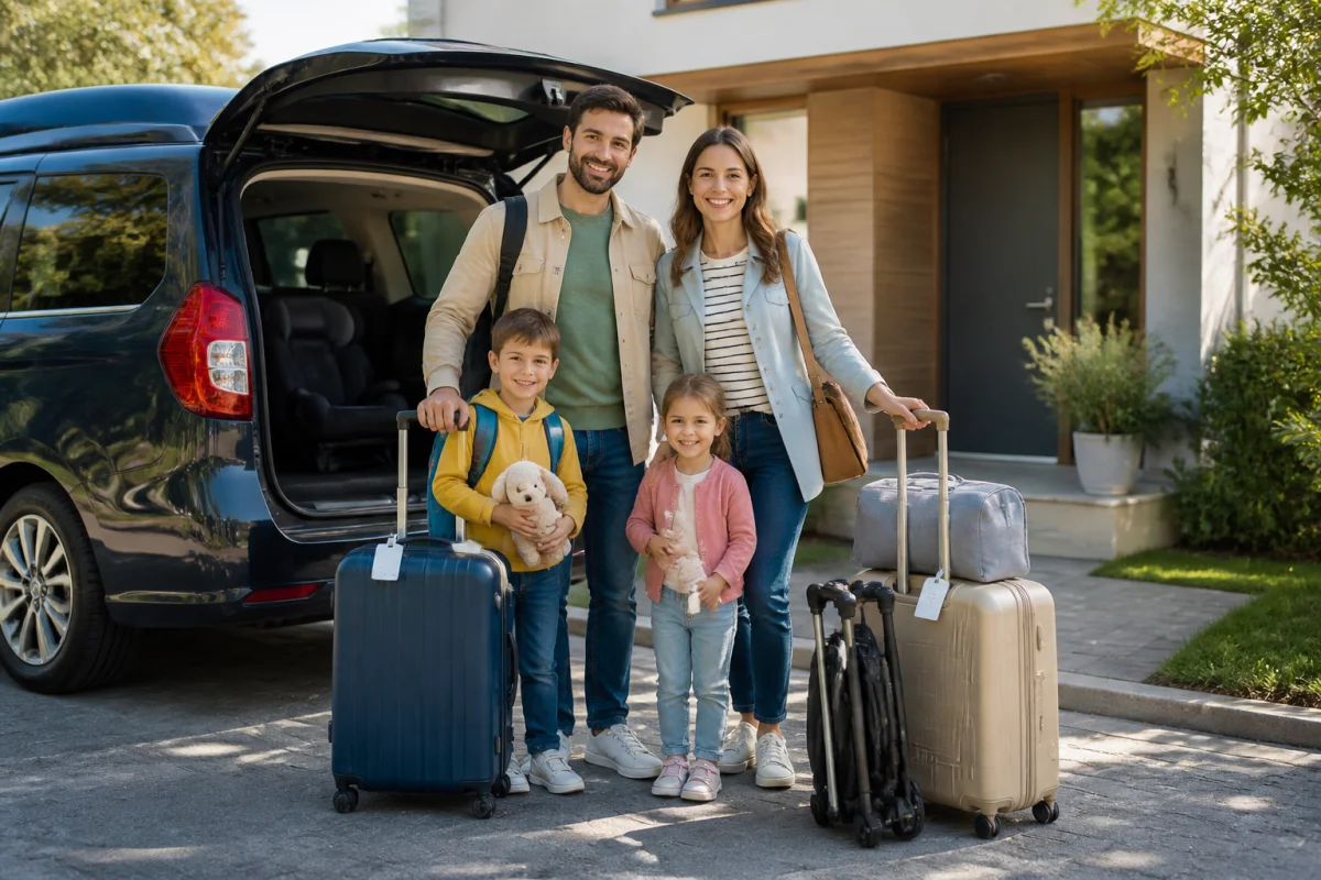 Transport aéroport pour jeune famille
